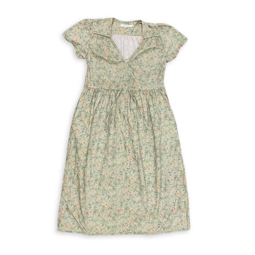 The Dawn Dress Green Buck Floral - S